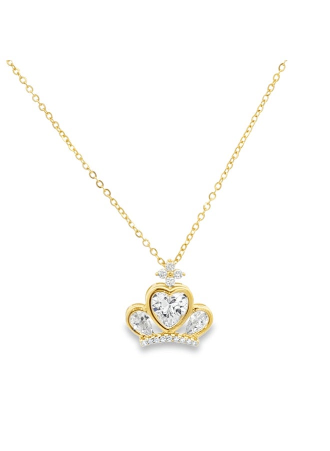 أيه كيه جويلز قلادة بتصميم تاج من الفضة عيار 925 - Image 1